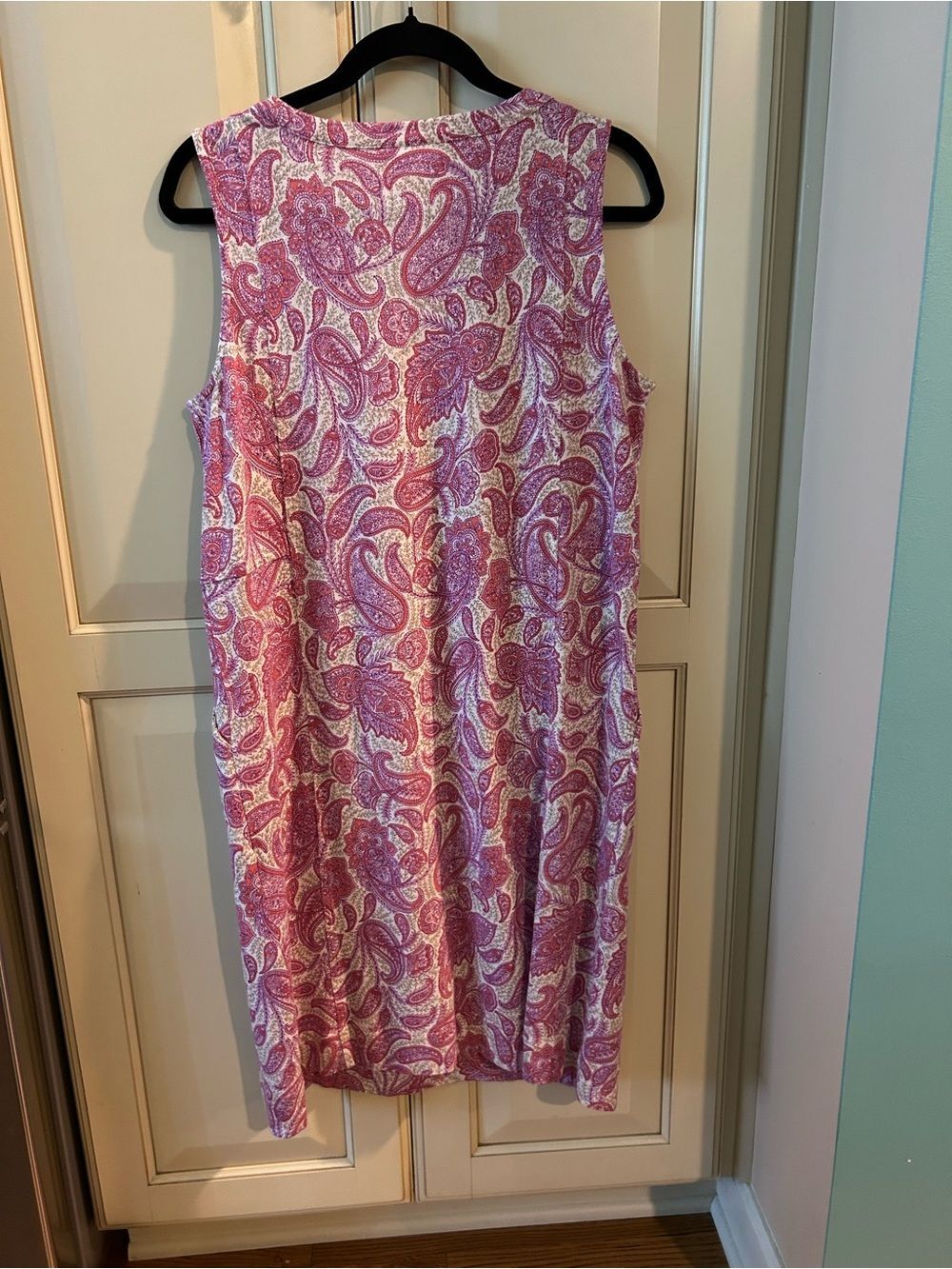 J. Jill Pink Paisley Cotton-Blend Sleeveless Dress - Size Small - Picture 2 of 5